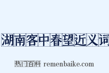 湖南客中春望近义词是什么意思的图片